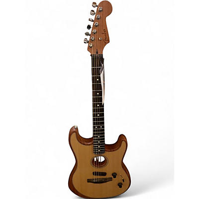 Used Fender American Acoustasonic Stratocaster Natural Acoustic Electric Guitar