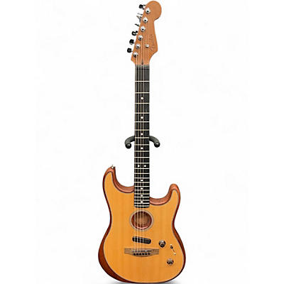 Used Fender American Acoustasonic Stratocaster Natural Acoustic Electric Guitar