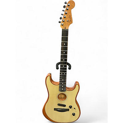 Used Fender American Acoustasonic Stratocaster Sonic Blue Acoustic Electric Guitar