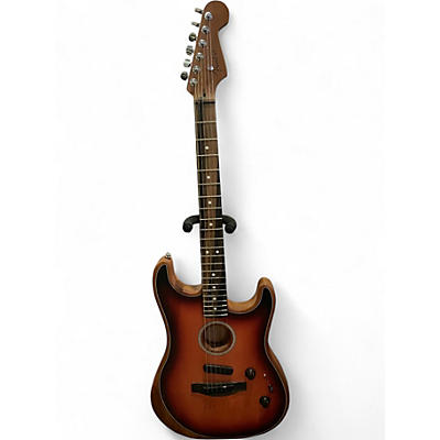 Used Fender American Acoustasonic Stratocaster Sunburst Acoustic Electric Guitar