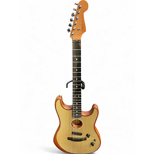 Used Fender American Acoustasonic Stratocaster Transparent Sonic Blue Acoustic Electric Guitar Transparent Sonic Blue
