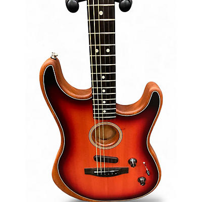 Used Fender American Acoustasonic Stratocaster sunburst Acoustic Electric Guitar