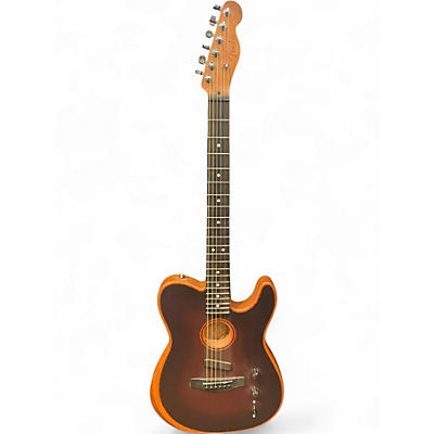 Used Fender American Acoustasonic Telecaster All Mahogany Bourbon Burst Acoustic Electric Guitar