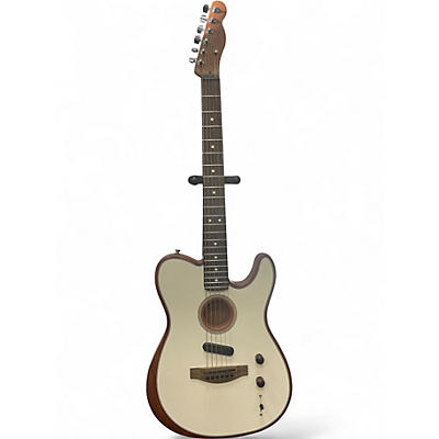 Used Fender American Acoustasonic Telecaster Alpine White Acoustic Electric Guitar