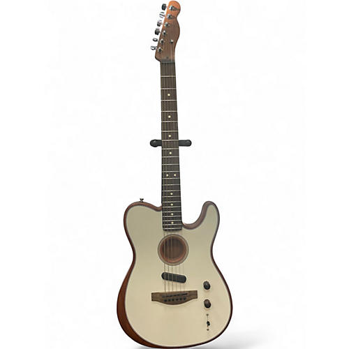 Used Fender American Acoustasonic Telecaster Alpine White Acoustic Electric Guitar Alpine White