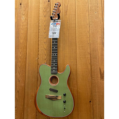 Fender Used Fender American Acoustasonic Telecaster Apple Green Acoustic Electric Guitar