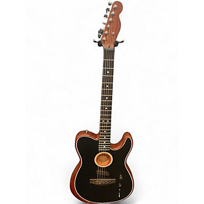 Used Fender American Acoustasonic Telecaster Black Acoustic Electric Guitar