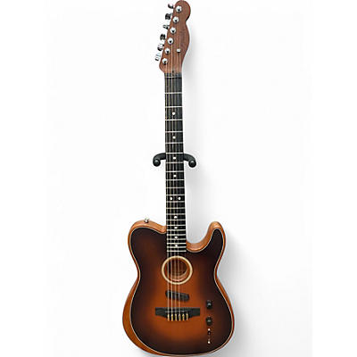 Used Fender American Acoustasonic Telecaster Bourbon Burst Acoustic Electric Guitar