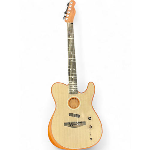 Used Fender American Acoustasonic Telecaster Brown Acoustic Electric Guitar Brown