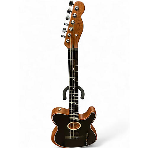 Used Fender American Acoustasonic Telecaster Brushed Black Acoustic Electric Guitar Brushed Black