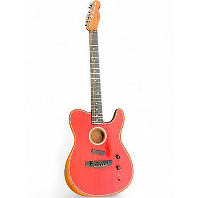 Used Fender American Acoustasonic Telecaster Dakota Red Acoustic Electric Guitar
