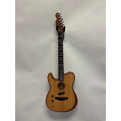 Fender Used Fender American Acoustasonic Telecaster Left Handed Natural Acoustic Electric Guitar