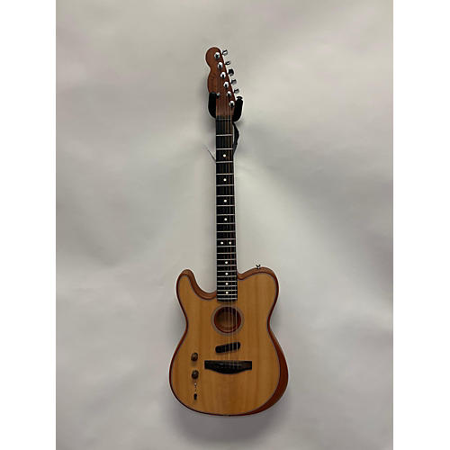 Fender Used Fender American Acoustasonic Telecaster Left Handed Natural Acoustic Electric Guitar Natural