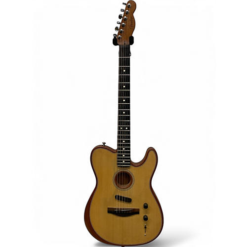 Used Fender American Acoustasonic Telecaster Natural Acoustic Electric Guitar Natural