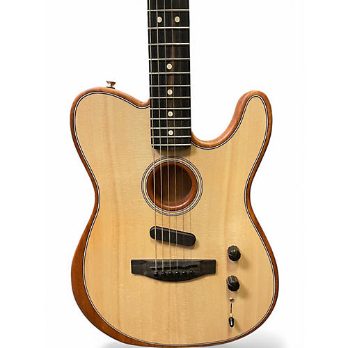 Used Fender American Acoustasonic Telecaster Natural Acoustic Electric Guitar Natural