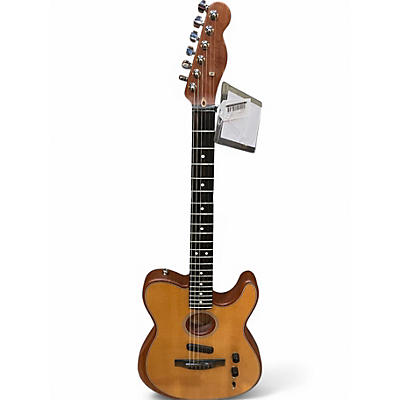 Used Fender American Acoustasonic Telecaster Natural Acoustic Electric Guitar
