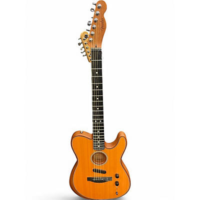 Used Fender American Acoustasonic Telecaster Natural Acoustic Electric Guitar