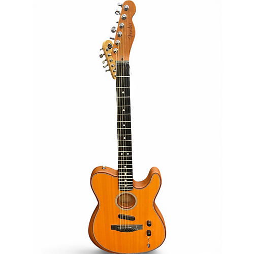 Used Fender American Acoustasonic Telecaster Natural Acoustic Electric Guitar Natural