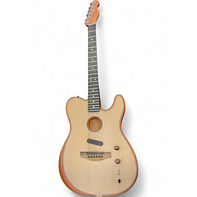 Used Fender American Acoustasonic Telecaster Natural Acoustic Electric Guitar