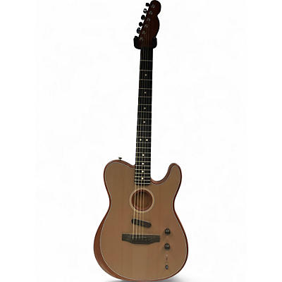 Used Fender American Acoustasonic Telecaster Natural Acoustic Electric Guitar