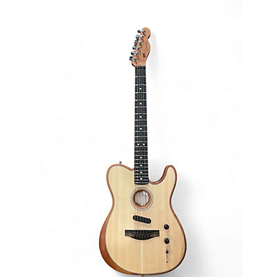Used Fender American Acoustasonic Telecaster Natural Acoustic Electric Guitar