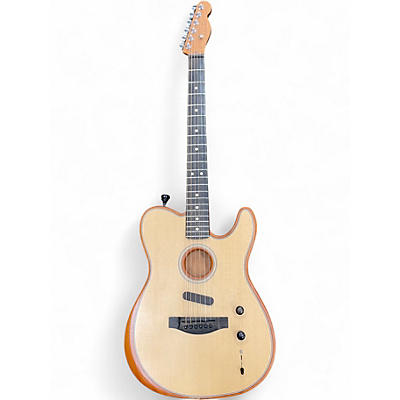 Used Fender American Acoustasonic Telecaster Natural Acoustic Electric Guitar