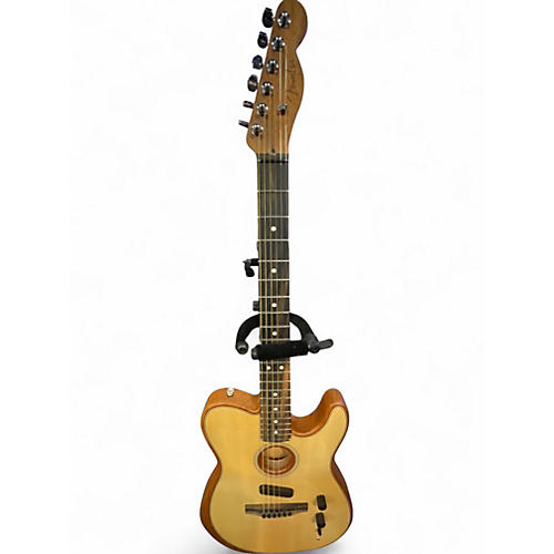 Used Fender American Acoustasonic Telecaster Natural Acoustic Electric Guitar Natural