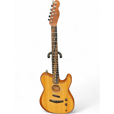 Used Fender American Acoustasonic Telecaster Natural Acoustic Electric Guitar