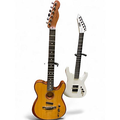 Used Fender American Acoustasonic Telecaster Natural Acoustic Electric Guitar