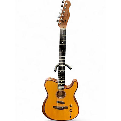 Used Fender American Acoustasonic Telecaster Natural Acoustic Electric Guitar