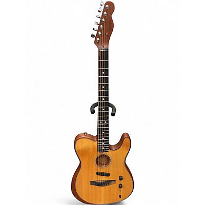 Used Fender American Acoustasonic Telecaster Natural Acoustic Electric Guitar