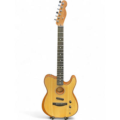 Used Fender American Acoustasonic Telecaster Natural Acoustic Electric Guitar