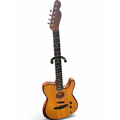 Used Fender American Acoustasonic Telecaster Natural Acoustic Electric Guitar