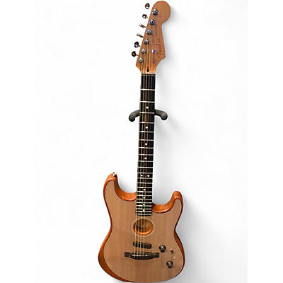 Used Fender American Acoustasonic Telecaster Natural Acoustic Electric Guitar