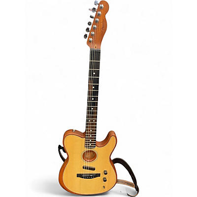 Used Fender American Acoustasonic Telecaster Natural Acoustic Electric Guitar