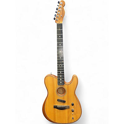 Used Fender American Acoustasonic Telecaster Natural Acoustic Electric Guitar