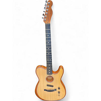 Used Fender American Acoustasonic Telecaster Natural Acoustic Electric Guitar