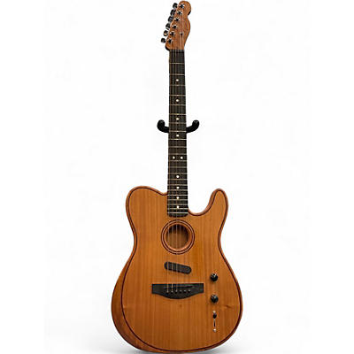 Used Fender American Acoustasonic Telecaster Natural Acoustic Electric Guitar