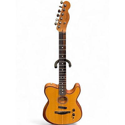 Used Fender American Acoustasonic Telecaster Natural Acoustic Electric Guitar