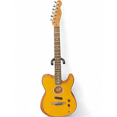 Used Fender American Acoustasonic Telecaster Natural Acoustic Electric Guitar