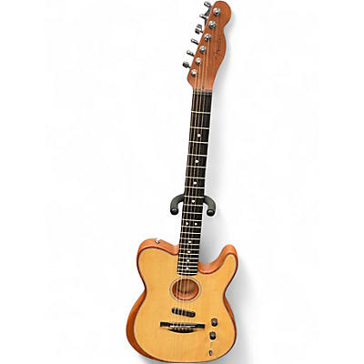 Used Fender American Acoustasonic Telecaster Natural Acoustic Electric Guitar
