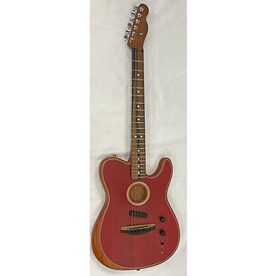 Fender Used Fender American Acoustasonic Telecaster Red Acoustic Electric Guitar