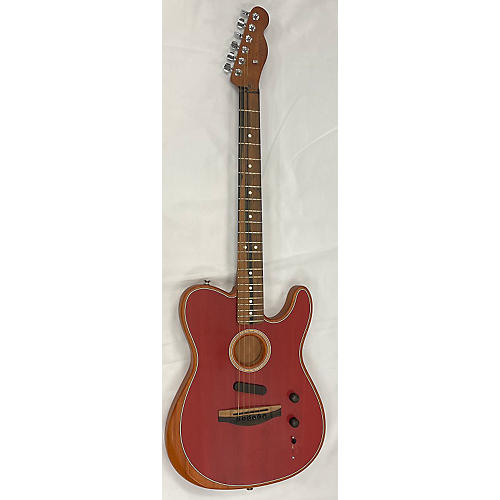 Fender Used Fender American Acoustasonic Telecaster Red Acoustic Electric Guitar Red