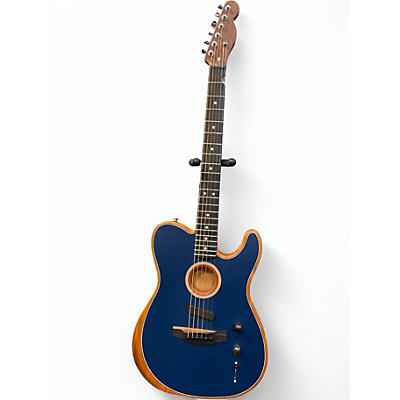 Used Fender American Acoustasonic Telecaster STEEL BLUE Acoustic Electric Guitar