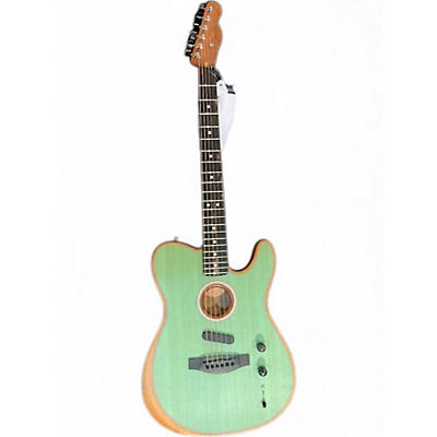 Used Fender American Acoustasonic Telecaster Seafoam Green Acoustic Electric Guitar