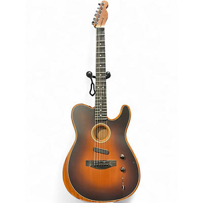Used Fender American Acoustasonic Telecaster Sunburst Acoustic Electric Guitar