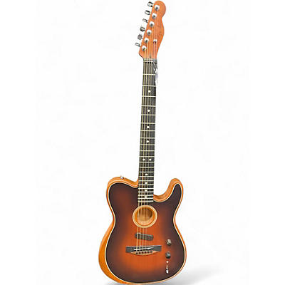 Used Fender American Acoustasonic Telecaster Sunburst Acoustic Electric Guitar