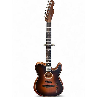 Used Fender American Acoustasonic Telecaster Sunburst Acoustic Electric Guitar