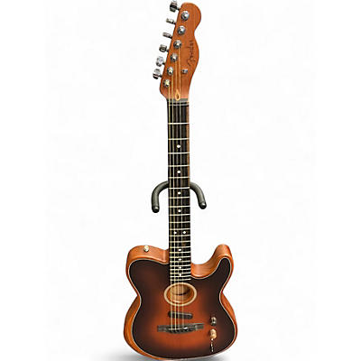 Used Fender American Acoustasonic Telecaster Sunburst Acoustic Electric Guitar