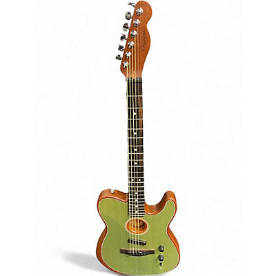 Used Fender American Acoustasonic Telecaster Surf Green Acoustic Electric Guitar